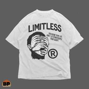 T-shirt Oversize Unisex con Grafica Illimitata, Illustrazione Grunge, Top Artistico Motivazionale - Product Image 1