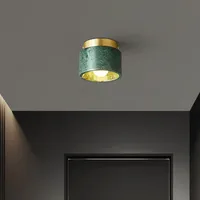 Plafonnier LED moderne de luxe en marbre 120mm Downlight pour le salon, la chambre à coucher, le restaurant et le couloir en pierre verte et blanche.