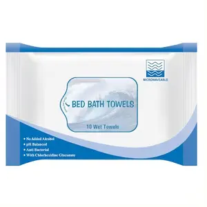 Toallitas de baño de hospital antibacterianas con gluconato de clorhexidina para limpieza corporal y facial orgánica para adultos OEM