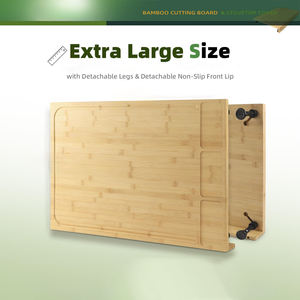 Planche <span class=keywords><strong>à</strong></span> découper en bambou extra large personnalisée avec pieds amovibles, couvercle pour cuisinière et évier, bord antidérapant pour plan de travail de cuisine - Product Image 3