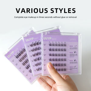 批发DIY簇状睫毛，无需胶水，自粘式手工分段预剪预粘簇状睫毛延长件 - Product Image 4