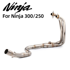 Para Kawasaki <span class=keywords><strong>Z250</strong></span> Z300 Ninja250 Ninja300 <span class=keywords><strong>Ninja</strong></span> <span class=keywords><strong>250</strong></span> 300, tubo de escape de motocicleta modificado, tubo de enlace frontal de 51mm, tubo de Rotonda inoxidable - Product Image 6