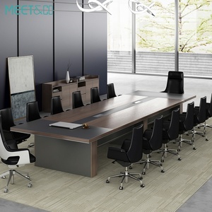 Modern Luxury Executive Office Conference Table Intelligent Charging Plug Wood Furniture for School Hotel Hospital Meeting <b>Desk</b> - Product Image 3