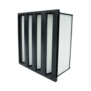 Pleated H13 V Bank HEPA Filter Air Filter for Cleanroom Laminar Flow hood hepa filter Cabinets and Laboratories