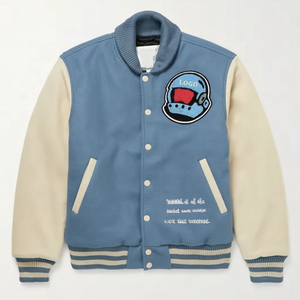 Chaqueta universitaria con bordado de chenilla y parche de lana con logotipo personalizado al por mayor, ropa de calle de lona para hombre, fabricantes de ropa de invierno - Product Image 1