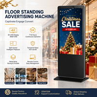 Écran d'affichage numérique LCD sur pied 43 49 55 65 pouces avec boîtier métallique pour magasin de détail, hôtel, aéroport, fournisseur OEM