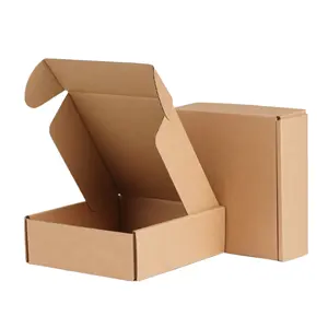 custom design plain kraft paper corrugated cardboard box clothing shoe folding gift product mailer box