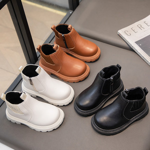 Kids Shoes Fashion Children's British <b>Ankle</b> Boots Boy Girl Side Zipper Pu Leather Shoes Outdoor Walking Children Winter Boots - Product Image 2
