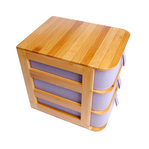 Desktop drawer-style <b>storage</b> box for miscellaneous items, bamboo fabric jewelry and cosmetics <b>storage</b> box, <b>dressing</b> <b>table</b> and - Product Image 4