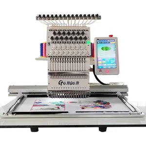 2024 hot selling one head multi-needle 12 15 needles hat t shirt logo sewing single head embroidery machine price