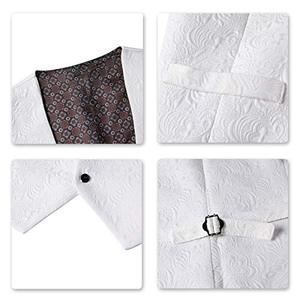 Abito da <span class=keywords><strong>uomo</strong></span> 3 pezzi Slim Fit Jacquard <span class=keywords><strong>smoking</strong></span> One Button scialle colletto giacca gilet pantaloni - Product Image 6