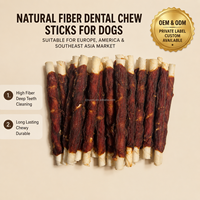 Venta al por mayor de palitos de carne de pato con fibra de calcio, aprobados por la FDA, ricos en proteínas, sin cereales, secados a baja temperatura, golosinas dentales para perros, OEM, ODM, personalizados
