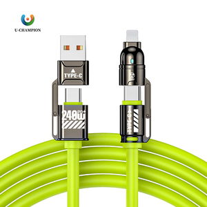 สายชาร์จซิลิโคน4 in 1เร็วพิเศษ240W สายชาร์จ USB Type-C ไปยัง Type-C สายข้อมูล PD สำหรับ iPhone Huawei Xiaomi Samsung - Product Image 1