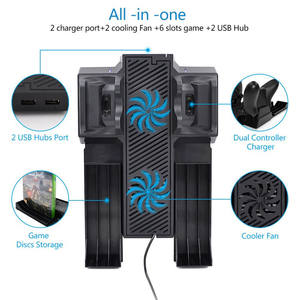 Base de Soporte para Cargador y Almacenamiento de Tarjetas con Ventilador de Refrigeración SYYTECH para Consola de Juegos Nintendo <span class=keywords><strong>Xbox</strong></span> One X, Accesorios Multifunción - Product Image 4