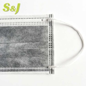 SJ Masker Wajah karbon aktif 4 lapis, masker wajah kain bukan tenun karbon aktif tahan debu lipat - Product Image 4