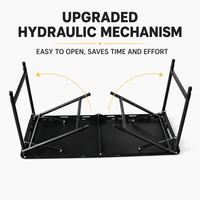 Table tactique robuste pliable à ouverture automatique hydraulique pour le camping et les pique-niques en plein air avec pieds et crochets réglables