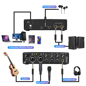 MD22 OEM 2-Kanal Pro Audio <span class=keywords><strong>Interface</strong></span> 2-in-2-Out Aufnahme Live-Equipment Gesang USB Externer Gitarrenmixer - Product Image 2