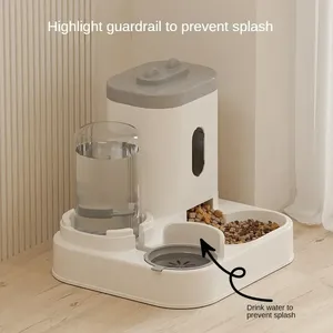 Alimentador Automático Cat <span class=keywords><strong>Dog</strong></span> <span class=keywords><strong>Food</strong></span> Bowl Com Fonte De Água Pet Grande Capacidade Elevada Stand Dish Bowl For Cat Drinker Acessórios - Product Image 4