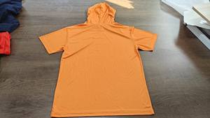 เสื้อฮู้ดสวมหัวผ้าโพลีเอสเตอร์สำหรับผู้ชายแห้งเร็วชุดกีฬาฤดูร้อนปักด้วยการพิมพ์ซับลิเมชันความยาวสั้นเทคนิค100% - Product Image 6