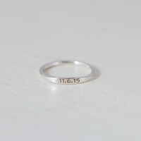 Personal isierte dünne Band stapelbare gravierte gestempelte leere benutzer definierte 925 Sterling Silber Namens ring
