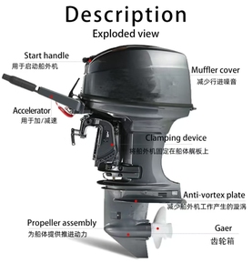 Moteur marin hors-bord 40HP 2 temps refroidi par eau Réservoir externe de 24 litres pour la navigation de plaisance, <span class=keywords><strong>essence</strong></span> et électricité neuves et d'<span class=keywords><strong>occasion</strong></span> Options de carburant - Product Image 3