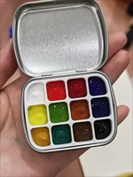 Acrylique DIY Aquarelle Voyage Tin Case 12-Well Palette Vide Mini Peinture Plastique avec Matériau Métallique