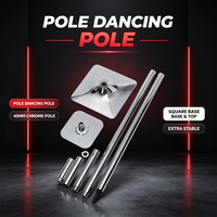 Poteau de danse en acier multi-sections assemblé, avec base carrée, 2-en-1, pour fitness à domicile, fourni directement par l'usine, pour distributeurs