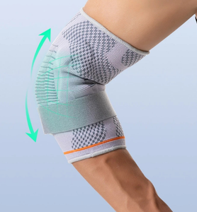 Al por mayor 1 unidad Coderas transpirables unisex de compresión de silicona para lesiones deportivas, soporte ajustable de punto 3D para tenis - Product Image 1