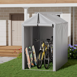 Abri de stockage extérieur portable 3x6 pi abri à baldaquin avec <span class=keywords><strong>porte</strong></span> à glissière enroulable pour vélo moto - Product Image 5