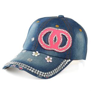 Casquette de baseball Bling pour femme, chapeau de soleil fantaisie en jean orné de strass, casquette de golf en jean cloutée, casquette à 6 panneaux à visière incurvée réglable - Product Image 3