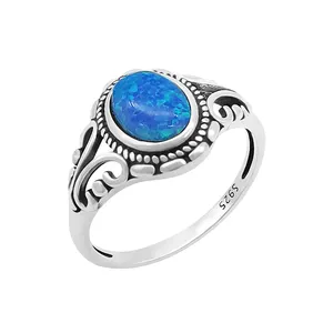 New Arrival 925 Sterling Sliver Jewelry Ring With Natural Opal Stone Special Design Retro Style For Woman Gift