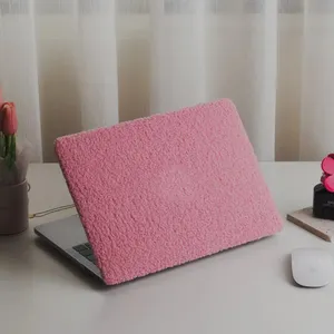 芭比粉色蓬松泰迪盒适用于Macbook Pro 13 M1 pro 14英寸15 16触摸条视网膜空气13.6 M3英寸笔记本电脑硬Macbook盒