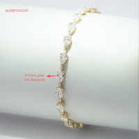 Pulsera de diamantes Starsgem de oro de 10k con diamantes de corte elegante cultivados en laboratorio, certificado IGI, pulsera de diamantes sintéticos tipo tenis.