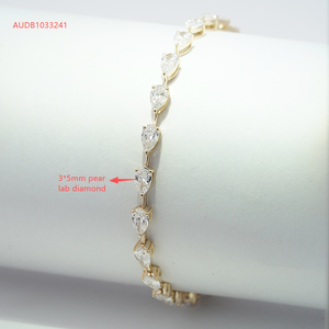 Bracelet Starsgem en or 10 carats avec diamants fantaisie, diamants de laboratoire, certificat IGI, bracelet tennis en diamants synthétiques. - Product Image 2