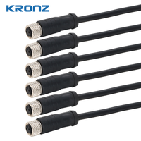Connecteur de câble d'aviation étanche IP67 KRONZ, mâle-femelle, 4 broches, pré-assemblé, à verrouillage par vis, code M8, circulaire