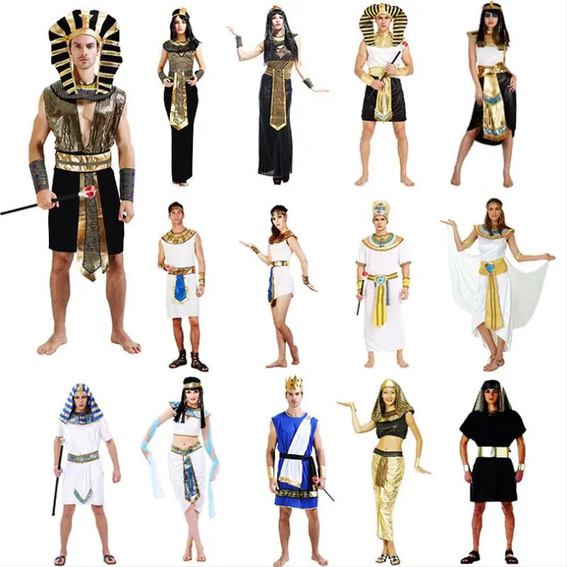 Wholesales Party Men's Ancient Egypt Prince Costume and Queen Of Egypt sexy Costumes Exalted Egyptian pharaoh costume halloween