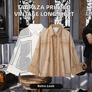 TAOP&ZA Nueva Camisa de Mujer Vintage de Primavera, Sólida, de Sarga Transpirable y Lavable, de Manga Larga con Solapa 1280846 1261232 - Product Image 2