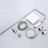 Robinets muraux en acier inoxydable de style classique chromés Robinets Surface polie Ensemble de douche à effet pluie pour salle de bains
