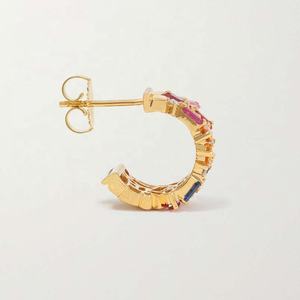 Orecchini a Cerchio Larghi Gemnel <span class=keywords><strong>2026</strong></span>, Gioielli Artigianali Placcati Oro 18K con Zirconi Multicolore Vivaci - Product Image 4