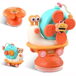 2023 Hot Sell Promotional Toys Plastic Suction Cup Spinner Toys Baby Spinning Toy