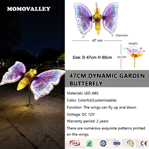 Décorations de Noël 3D géantes lumineuses mécaniques violettes en gros, papillons LED mobiles étanches IP65 pour l'aménagement paysager extérieur - Product Image 3
