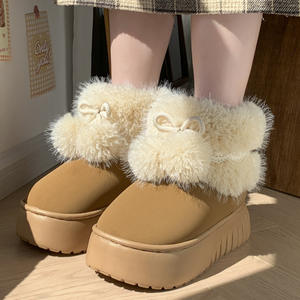 Bottes de neige montantes à semelle EVA, doublure extérieure en peluche, pantoufles en coton épais, neuves et de haute qualité – Vente Flash - Product Image 1