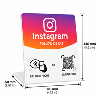 Support en acrylique imprimé sur mesure, carte de visite NFC personnalisée, codage de lien NFC pour comptoir de salon de beauté et de spa