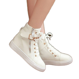 Spring Closed <b>Toe</b> High Top Sneakers for Boys and Girls Lace-Up Fashion Trend High Quality Design - Product Image 1