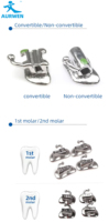 AURWEN Tubo Bucal Ortodóntico No Convertible Adhesible para los Primeros 6 Molares, Acero Inoxidable Duro 17-4 para Roth/MBT/Edgewise