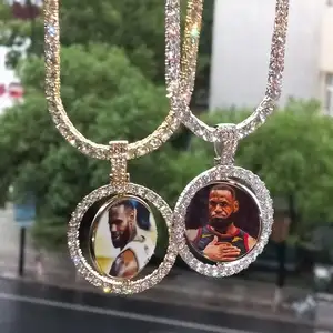 personalizado foto medallones collar para hombres Suppliers-Colgantes de foto personalizados de tendencia para hombre, joyería de Hip Hop