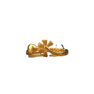 Anillo Clásico de Oro Sólido de 18K con Diseño de Flor para Mujer, Acabado Brillante, Elegante y Moderno, Ideal para Bodas, Aniversarios, Compromisos, Fiestas o Uso Diario - Product Image 1