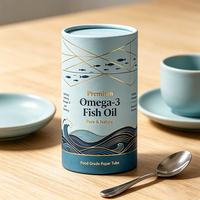 Emballage personnalisé en tube de papier de qualité alimentaire pour capsules d'huile de poisson, suppléments de chocolat, boîte en carton hermétique avec doublure en aluminium