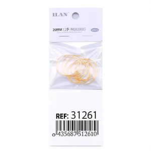 Orecchini a Cerchio in Oro Ilan 20mm, 12 Pezzi, Materiali per Artigianato - Product Image 1