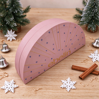 Boîte de calendrier de l'avent rigide en forme d'éventail personnalisée |   Boîte à tiroirs pour compte à rebours de 24 jours, emballage cadeau de luxe pour la beauté de Noël